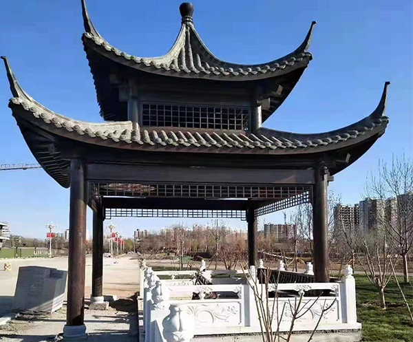 古建雙層四角涼亭