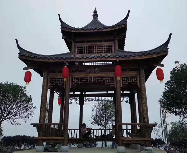 古建雙層十二角涼亭