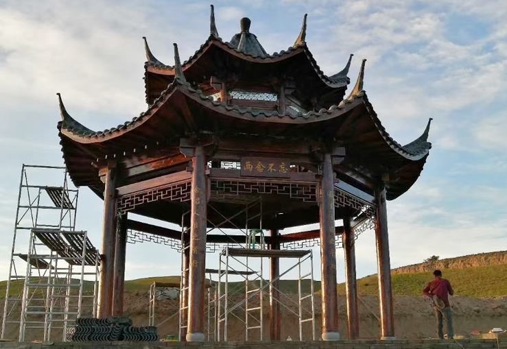雙層八角古建涼亭