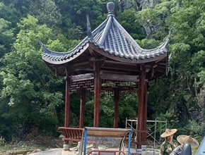 古建六角涼亭