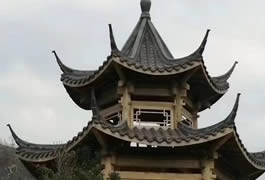 雙層六角古建涼亭安裝完效果圖