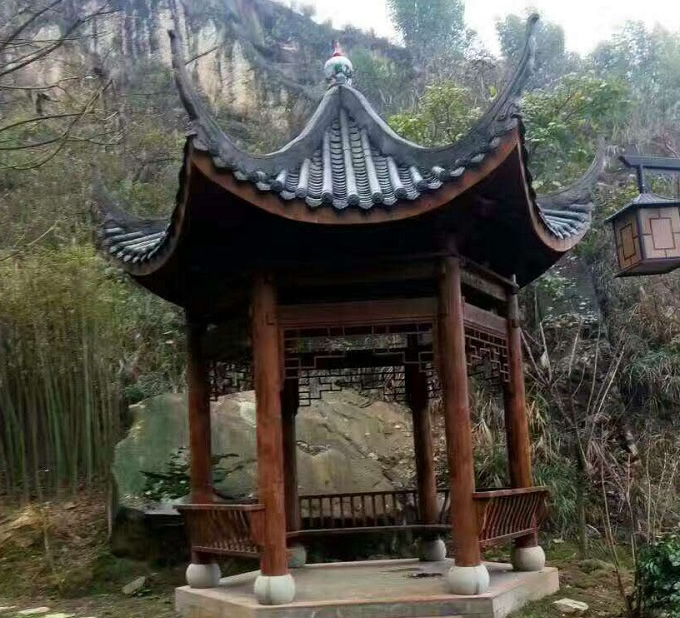 古建六角涼亭