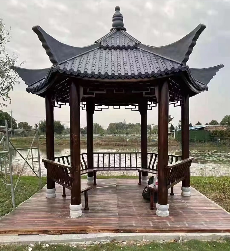 防腐木涼亭