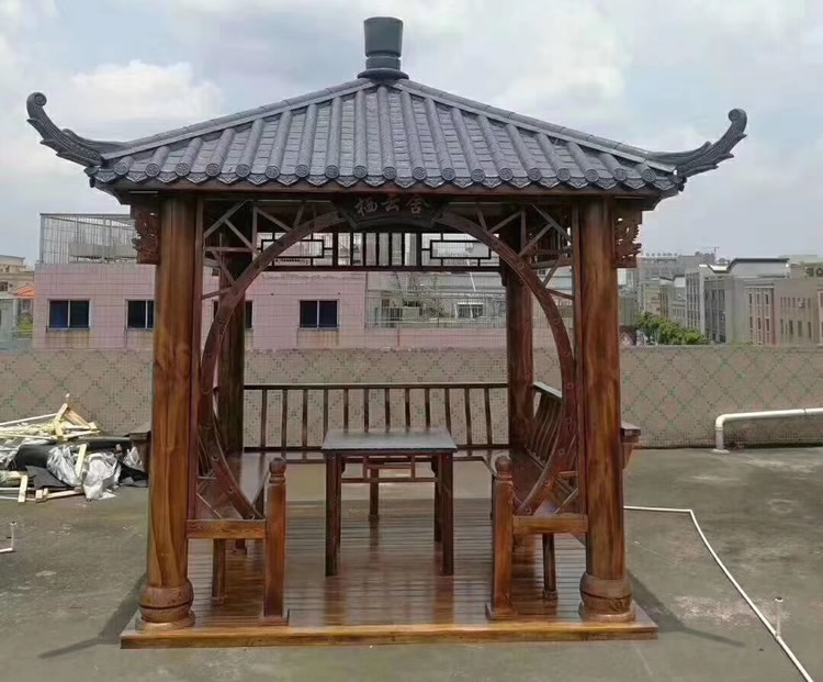 四角樹(shù)脂瓦涼亭