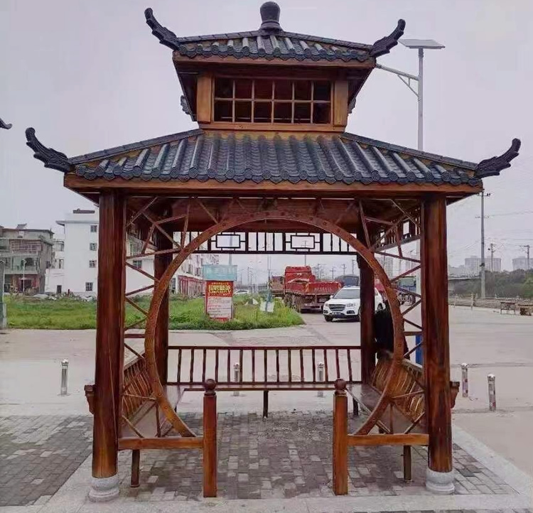 雙層四角涼亭